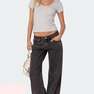 Edikted Dark Gray Flare Jeans